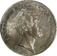 Sweden Oscar I Silver 1851 AG 1 Riksdaler Mintage-122,000 aUNC NICE TONING KM667