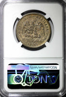 Mexico SECOND REPUB. 1871 GO S 50 Centavos MINT-148,000 NGC AU DET.RARE KM#407.4