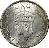 India-British George VI Silver 1940 (B) 1/4 Rupee Bombay UNC KM# 545 (22 334)