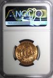 Great Britain Elizabeth II Bronze 1958 1/2 Penny NGC MS65 RD FULL RED KM#896 (4)