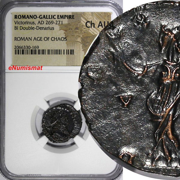 Romano-Gallic Bi Double Denarius Victorinus AD 269-271 Goddess Peace NGC Ch AU(9