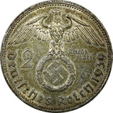 Germany - Third Reich Silver 1939 A 2 Reichs Mark Hindenburg KM# 93 (22 333)