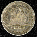 GUATEMALA Silver 1889  1/2 Real  Toning KM# 155.2 (22 812)