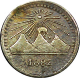 Guatemala Silver 1882 1/4 Real Mintage-103 ,546 KM# 151 (22 673)