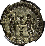 Roman Maximian,AD286-310 BI Silvered Aurelianianus/Victory From Jupiter NGC AU(8