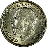 Great Britain George V (1910-1936) Silver 1921 6 Pence KM# 815a.1 (17 295)