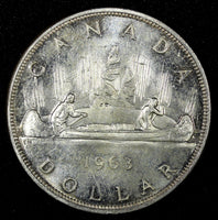 CANADA Elizabeth II Silver 1963 $1.00 Dollar High Grade KM# 54  (22 768)