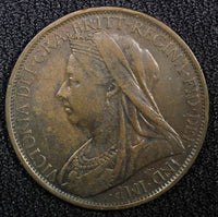 Great Britain Victoria Bronze 1900 1 Penny 30.8 mm  KM# 790 (22 507)