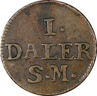 Sweden Emergency Issue Carl XII 1716 1 Daler Faith of the People KM# 354 ( 182)