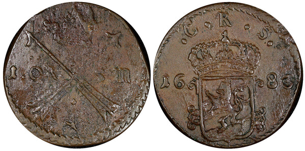 Sweden Charles XI 1683 1 Öre S.M.1st Year Mintage-336,000.46.3 mm KM# 264b (682)