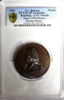 Great Britain MEDAL 1858 Thomas Banks by L.C. Wyon PCGS UNC DET.Eimer-1523 (4)