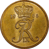 Denmark Frederik IX Bronze 1968 5 Øre UNC KM# 848.1 (21 698)