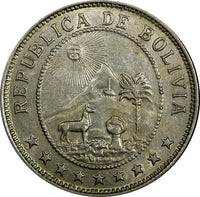Bolivia Copper-Nickel 1939 50 Centavos KM# 182 ( 21 987)