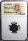 Roman Constantinian AD 330-340 AE3/4 NUMMUS NGC MS  Constantinopolis/Victory (2)