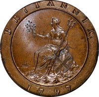 Great Britain SOHO George III 1797 2 Pence 41 mm NGC MS64+ BN RARE KM# 619 (35)