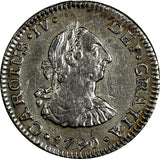 Mexico SPANISH COLONY Charles IV Silver 1790 Mo FM 1/2 Real XF KM# 70 (19 173)