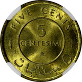 Somalia 1967 5 Centesimi NGC MS65 1 YEAR TYPE TOP GRADED COIN BY NGC KM# 6