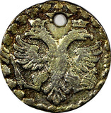 RUSSIA PETER I  SILVER 1704 BK ALTYN RARE VARIETY ERROR  DIAKOV-R2  (4997)