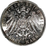 Germany SAXONY Leipzig Battle Silver 1913 E 3 Mark NGC UNC DETAILS KM#1275 (027)