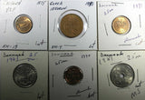 WORLD COINS LOT OF 20 Coins 1917-1993 Identified 2 x 2 Cardboard (18 111)