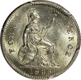 Great Britain William IV Silver 1836 4 Pence PCGS MS64 Nice BU KM# 723 (2)