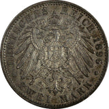 German States PRUSSIA Wilhelm II Silver 1896 A 2 Mark Toned KM# 522 (46)