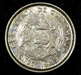 GUATEMALA Silver 1947 5 Centavos Guatemala City Mint HIGH GRADE KM# 238.1 (761)