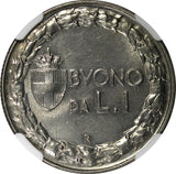 Italy Vittorio Emanuele III 1923 R 1 Lira NGC MS64 GEM BU KM# 62 (38)