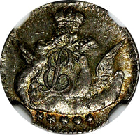 RUSSIA Elizabeth Silver 1759 SPB 5 Kopeks NGC MS63 1 GRADED HIGHEST RARE C# 15.2