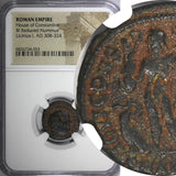 ROMAN Licinius I AS CAESAR AD 308-324 BI REDUCED NUMMUS /JUPITER ZEUS NGC (055)