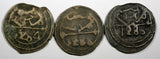Morocco Sidi Mohammed IV LOT OF 3 COINS AH1284(1868) 4 Fulus Marrakesh C166.2(8)