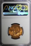 Great Britain Elizabeth II Bronze 1958 1/2 Penny NGC MS65 RD FULL RED KM#896 (1)
