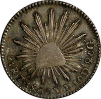 Mexico FIRST REPUBLIC Silver 1860 Zs VL 1 Real Zacatecas  HIGH GRADE KM#372.10