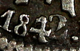 Mexico Silver 1842/3 D RM 1/2 Real OVERDATE Durango Mint KM# 370.3 (15 473)