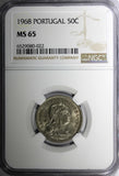 Portugal 1968 50 Centavos Last Year for Type NGC MS65 KM# 577 (022)