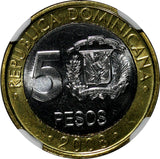 Dominican Republic Sánchez 2008 5 Pesos Magnetic NGC MS67 TOP GRADED KM# 89 (9)