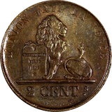 Belgium Leopold I Copper 1856 2 Centimes XF KM# 4.2 (13 534)