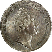 Sweden Oscar I Silver 1851 AG 1 Riksdaler Mint-122,000 aUNC NICE TONING KM667(2)