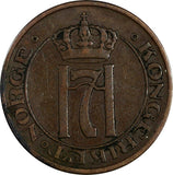 Norway Haakon VII Bronze 1915 2 Ore RARE DATE KM# 371 (19 317)