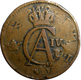 SWEDEN COPPER 1803 1/2 SKILLING OVERSTRUCK ON 1 ORE S.M. 1748 (FULL DATE )/383/