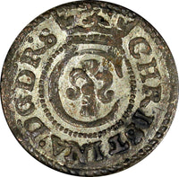 Riga.Livonia Christina of Sweden (1632-1654) Silver 1644 Solidus 0,67g.KM# 21(6)
