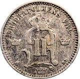 Sweden Oscar II Silver 1874 ST  25 Ore VF Condition KM# 738 ( 9118 )