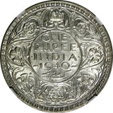India-British George VI Silver 1940 (B) Rupee NGC AU DETAILS KM# 556 (010)