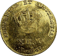 Denmark Frederik V Gold 1761 VH W 12 Mark Ducat Courant 3.11 g. XF KM#587.3 (25)