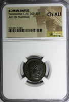 Roman Empire Constantine I AD 307-337 AE3 BI Nummus  NGC Ch AU (045)