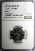 Great Britain Elizabeth II Proof 1970 1 Shilling NGC PF63 Scottish Crest KM#905