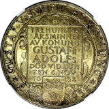 SWEDEN Silver 1932 G 2 Kronor NGC AU58 1 YEAR Death of Gustaf II Adolf KM#805(7)