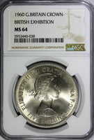 Great Britain Elizabeth II 1960 Crown NGC MS64 British Exhibition KM# 909 (038)