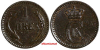 Denmark Christian IX Bronze 1880 CS 1 Ore XF Condition  KM# 792.1 (15 634)