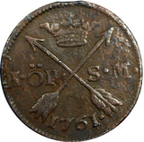 Sweden Adolf Frederick Copper 1761 1 Ore, S.M. KM# 460 (6419)